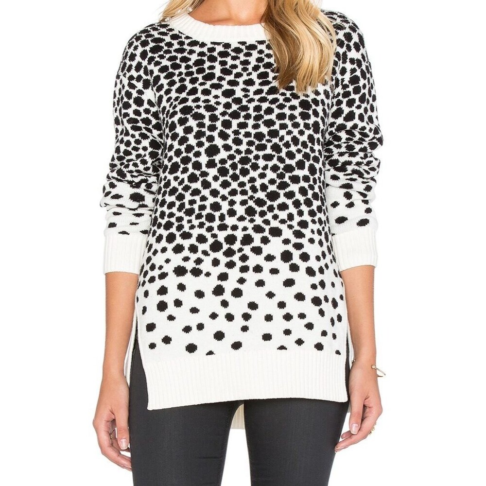 Mara Hoffman Sweater Womens Medium Strata Polka Dot Cotton Wool Blend Revolve